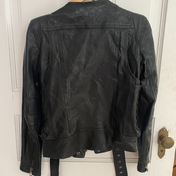Smythe Pagoda Lambskin Black Leather Jacket - Picture 4 of 8